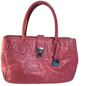 Vintage Dooney & Bourke pink ostrich leather bag